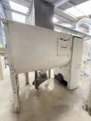 1 tonne HORIZONTAL U-TROUGH MIXER, approx. 2.1m x 1.2m x 1.5m deep, with electric motor drive, steel