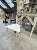 Fabricated Steel Hopper, approx. 850mm x 650mm x 500mm deep, with steel cased 140mm dia. Inclined