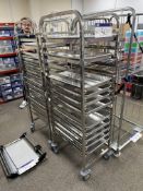 Two Stainless Steel Tray Trolleys Please read the following important notes:- ***Overseas buyers -