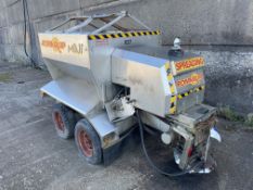 Romaquip Mini Tandem Axle Trailer Mounted Gritting Machine, approx. 3.5m x 1.6m x 2m overall