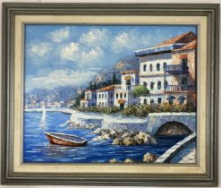 May Dixon - Italian Harbor Painting