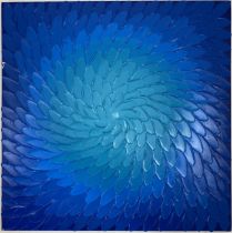 Untitled, Blue Flower - Oil on Canvas