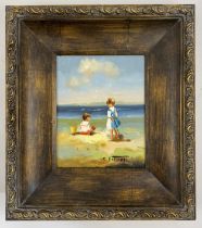 After Edward Potthast - Children on the Beach, Oil on Canvas