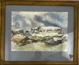 Colorado Mountain Scene, Watercolor on Paper