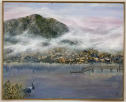 Chinese - Mountain Scene, Original Oil on Canvas
