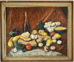 E.T. Cohen - Vegetable Still Life, Oil on Board