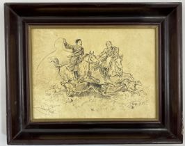 Juliusz Kossak - Ink on Paper (Framed)