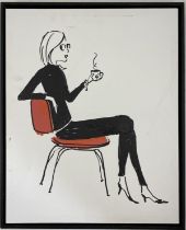 Coffee Drinker - Giclee on Canvas