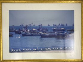 Boats, Pencil Signed Lithograph