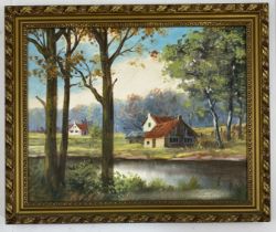 Walter Baum - Forest Scene, Oil on Canvas