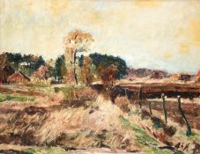 Schiestel-Arding, Albert (1883 Erding bei München-1937 Bremen) "Worpsweder Landschaft", Öl/ Platte,