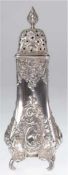 Zuckerstreuer, Sheffield 1895, Henry Wigfull, 925er Silber, punziert, 204 g, 4-kantige, sich verjün