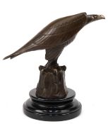 Bronze-Figur "Adler", Nachguß, braun patiniert, bez. "Coenrad", Gießerplakette "BJB", auf rundem, s