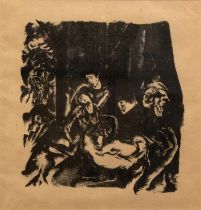 Kohlhoff, Wilhelm (1893 Berlin-1971 Schweinfurth) " Das Drama", Grafik, 32x30 cm, im Passepartout h