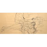 "Dame in erotischer Pose", Bleistift/ Kohlerzeichnung, bez. u.r. "GYS.TAV KLIMT 1904", seitlich bes