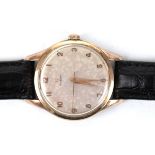Armbanduhr "Omega", Handaufzug, rundes Zifferblatt mit arabischen Zahlen und zentraler Sekunde, rüc