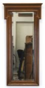 Kleiner Salonspiegel, Rahmen restauriert, neues facettiertes Spiegelglas, 102x49x4 cm