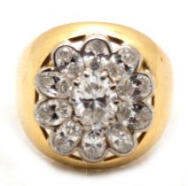 Diamant-Ring, 750er Gold, mit 11 Diamanten im Ovalschliff von zus. ca. 2,3 ct., ges. 9,1 g, RG 55