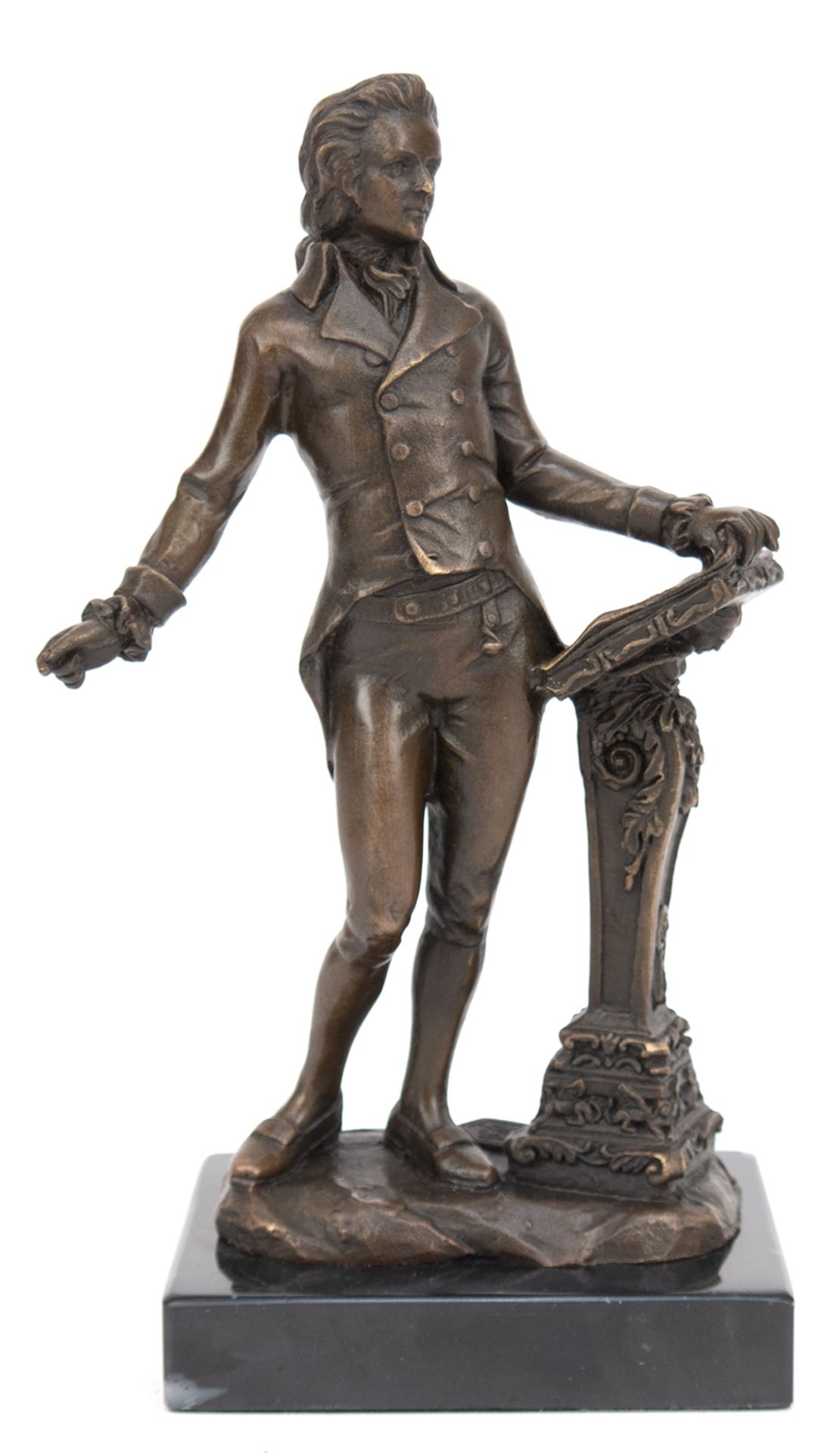 Bronze-Figur "Beethoven am Pult stehend", braun patiniert, bez. "Milo", Gießerplakette "JB Deposee
