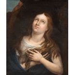 Maler des 18. Jh. "Junge Frau bei der Andacht", Öl/ Lw., doubliert, unsign., 57x44 cm, Rahmen