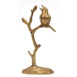Paris, Roland (1894 Wien- 1945 Swinemünde) "Vogel mit offenem Schnabel auf Ast sitzend", Bronze, mo