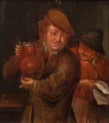 Holländischer Maler um 1800 "Gespräche im Wirtshaus", Öl/ Holz, 18x16 cm, Rahmen