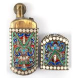 Feuerzeug, Rußland 84 Zolot. Silber, polychrom ornamental emailliert (1 kl. Fehlstelle), Funktion n