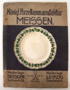 Meissen-Musterkatalog mit Preisen, Weinlaub,  um 1900, mit innenliegendem Original-Maßband, Knaufsc