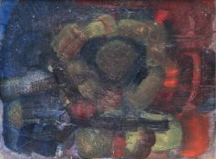 Englischer Expressionist um 1950 "Blüte- und Obststilleben", Öl/ Mp., unsign., 40x50 cm, Rahmen