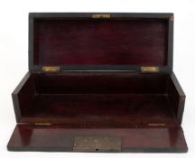 Handschuhbox "Gants", England um 1900, ebonisiertes Holz mit Messing-Intarsien, klappbare Front, Ge