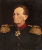 Maler 19. Jh. "Porträt des Grafen von Moltke in Uniform", Öl/ Lw., sign. u.r. "Köppen" , 66x52 cm, 