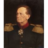 Maler 19. Jh. "Porträt des Grafen von Moltke in Uniform", Öl/ Lw., sign. u.r. "Köppen" , 66x52 cm, 