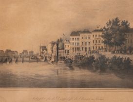 Kohl, Friedrich Wilhelm (1811 Bremen-1864 Norderney) "Anlegeplatz für die Dampfschiffe der Oberwese