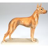 Figur "Deutsche Dogge", Keramik, polychrom bemalt, H. 18,5 cm