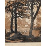 Zitzewitz, Anna von (1891-?) "Seeküste", Handdruck, am Rand fleckig, sign. u.r., 24x19 cm, hinter G