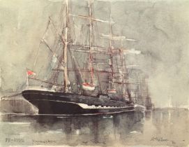 Pohlmann, Ernst (1936 Magdeburg-2007 Hamburg) "Die Krusenstern" ehemals "Padua", Aquarell, sign. u.