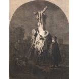 "Kreuzabnahme Christi", Orig.- Radierung auf Büttenpapier, 30,5x22 cm, hinter Glas und Rahmen