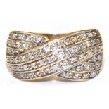 Ring, 585er GG/WG, ausgefasst mit 68 Brillanten von 0,50 ct. (punziert), ges. 6,43 g, RG 59