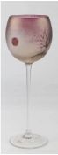 Poschinger-Glas, 20. Jh.,  lüstrierende Kuppa mit Baumdekor, signiert "Brumer '89", H. 26,5 cm