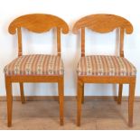 2 Biedermeier-Stühle, Birke, Schaufellehne, Gebrauchspuren, 75x42x43 cm