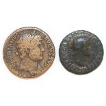 2 Kupfer-Münzen "Augustus und Nero"