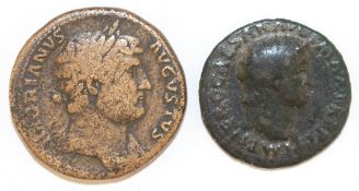2 Kupfer-Münzen "Augustus und Nero"
