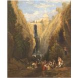 Muller, William, James (John) (1812 Bristol-1845 ebda.) "Wasserfälle von Tivoli", Öl/Holz, sign. u.