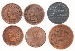 6x 5-Cent-Münzen USA, 1879-1900