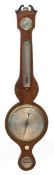 Barometer, England 19. Jh., bez. Pedronani, Leicester, Mahagoni mit Fadenintarsien, Radbarometer mi