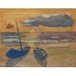 Zalisz, Fritz (1893 Gera-1971Holzhausen) "Boote am Strand", Aquarell/ Papier, monogr. u.r., 29,5x35