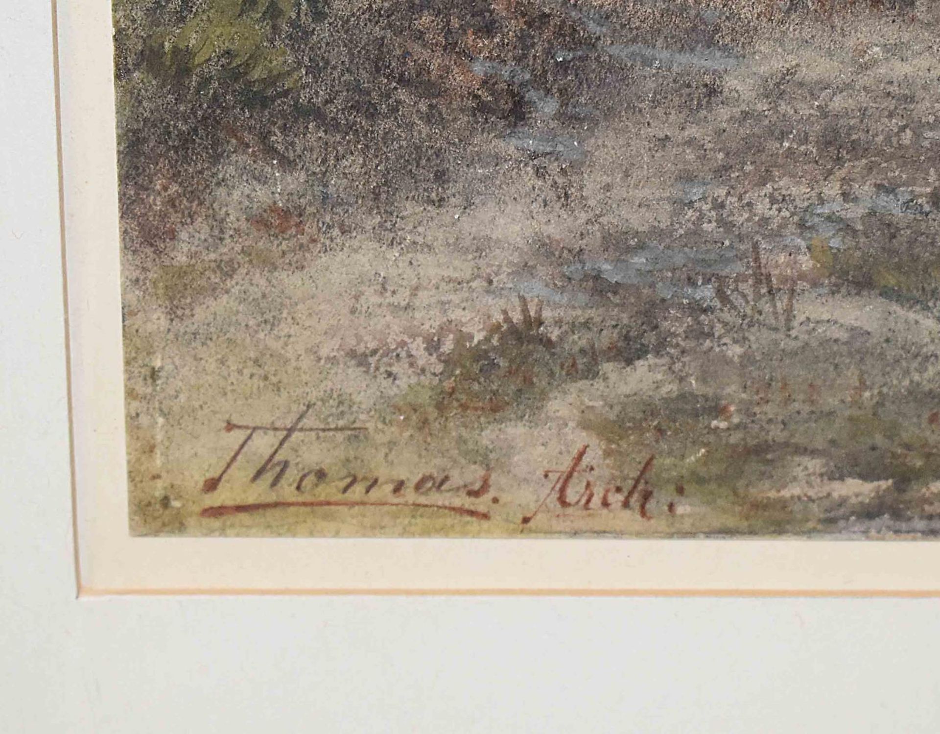 AICH, THOMAS. Blick auf das Heidelberger Schloss. Aquarell und Deckfarben. - Image 2 of 2