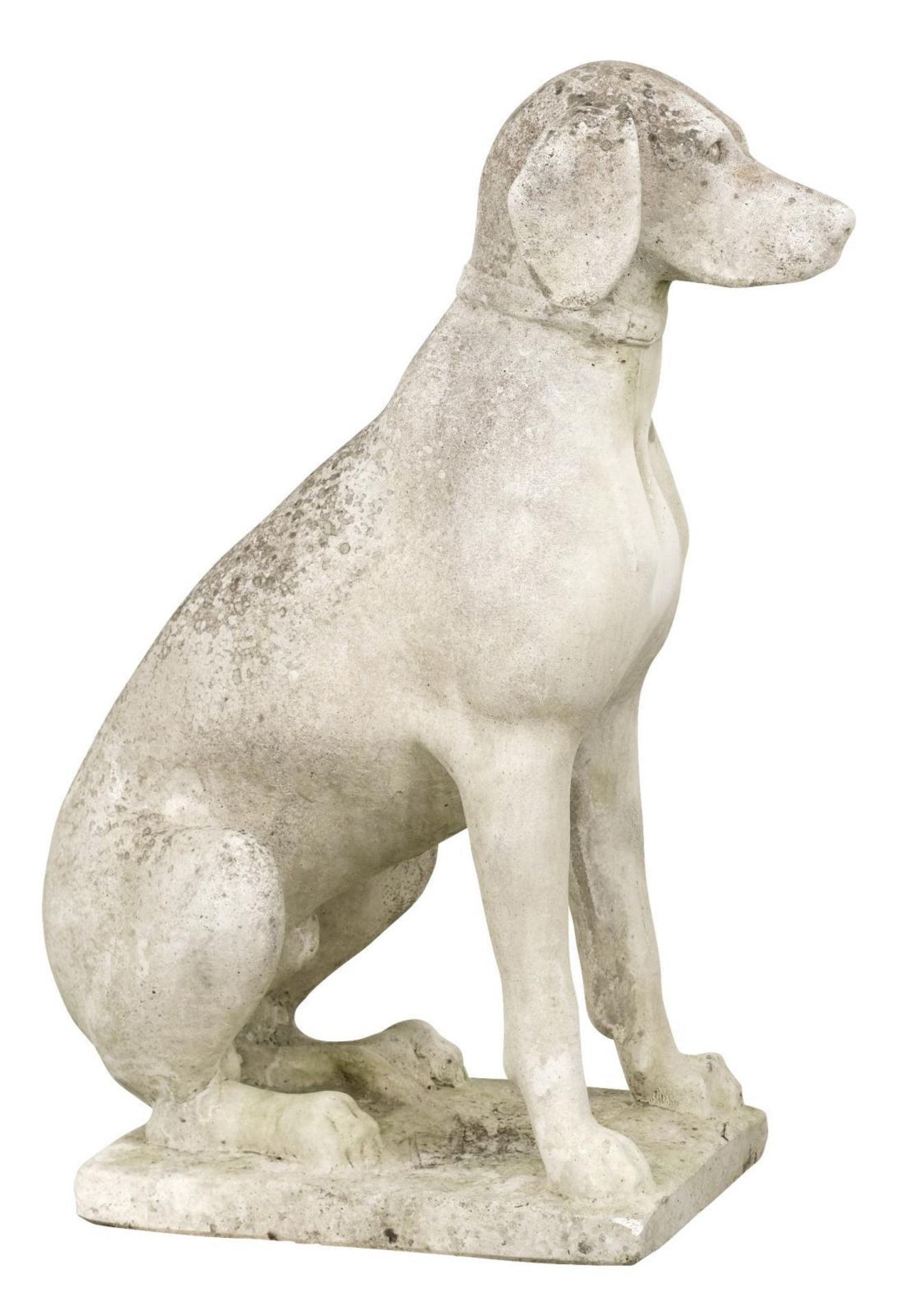 Gartenfigur: Sitzender Hund. Steinguss. - Image 2 of 2