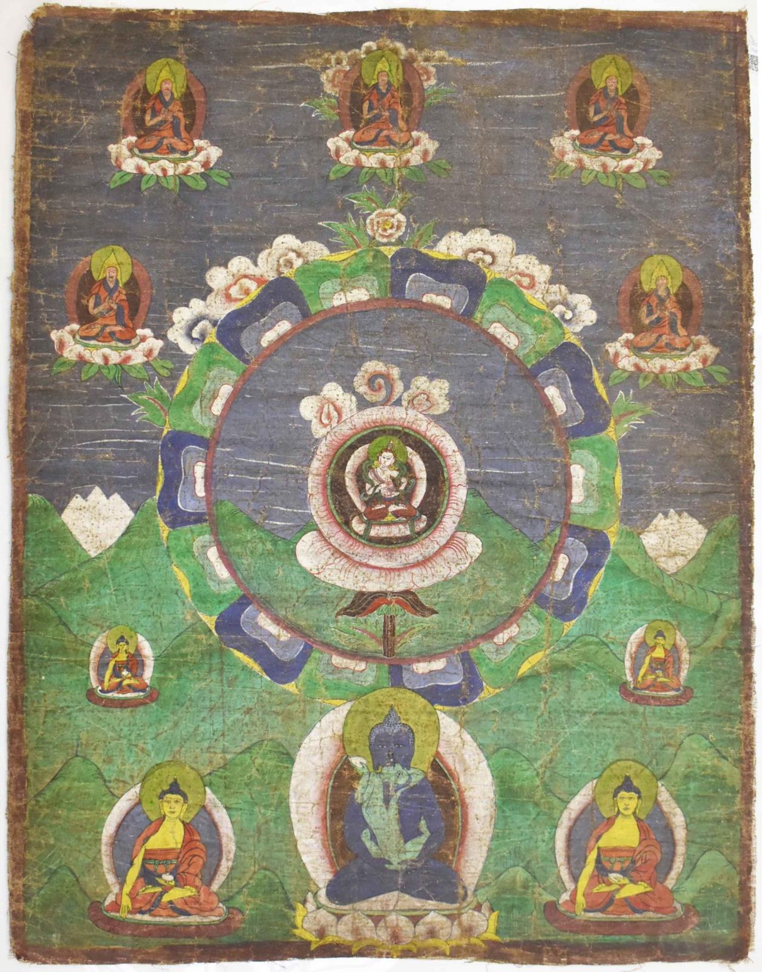 Zwei Thangka. Tibet | Pigment auf Gewebe. - Image 2 of 3