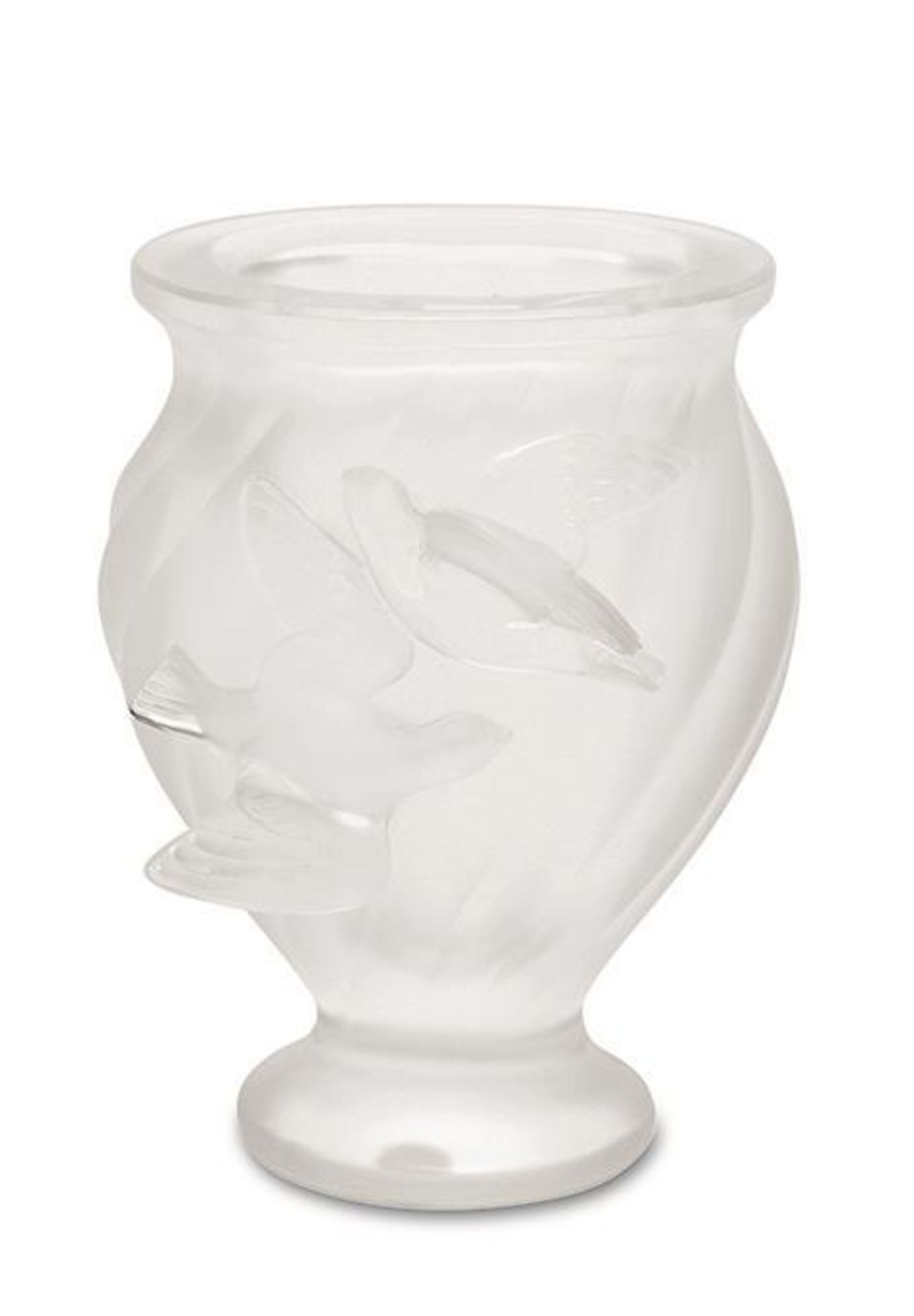 Vase "Rosine". Marie Lalique, Wingen-sur-Moder, Entwurf 1950er Jahre, spätere Ausführung | Farblo...